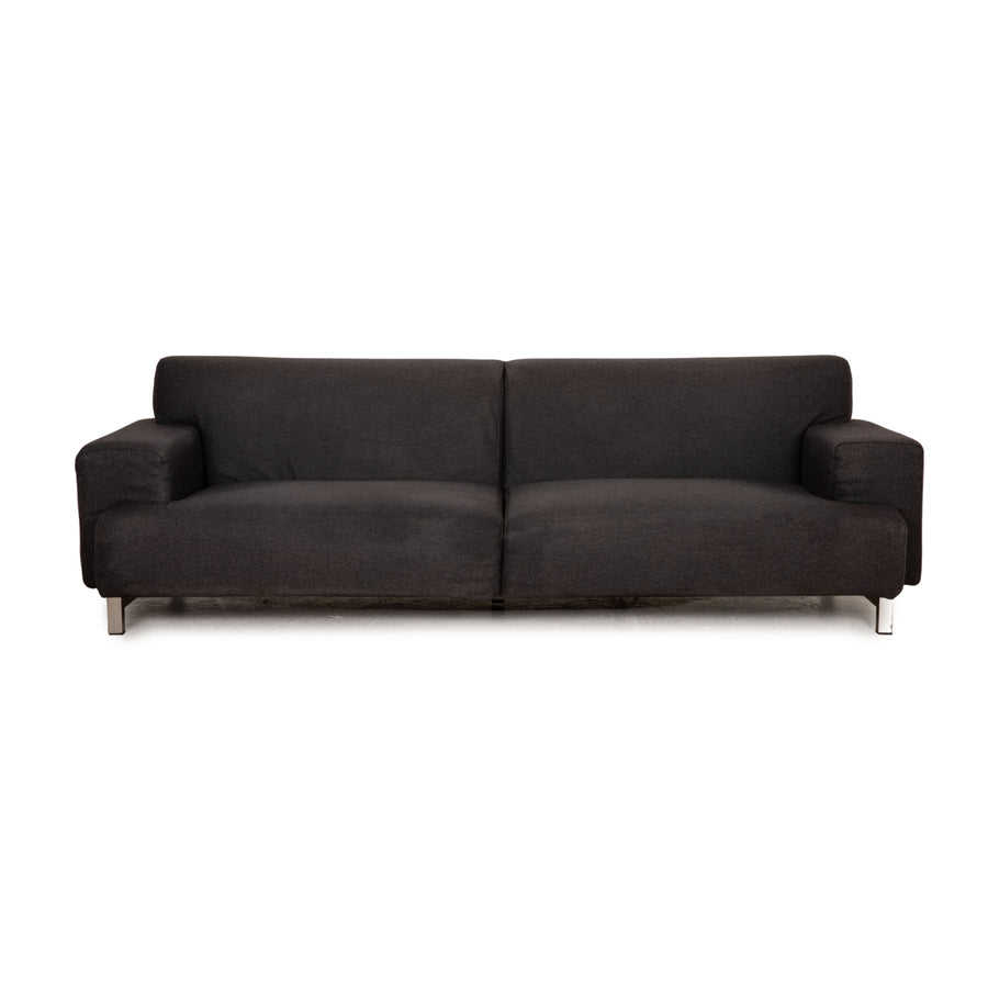 Brand Unknown Fabric Sofa Gray Anthracite Four-Seater Couch