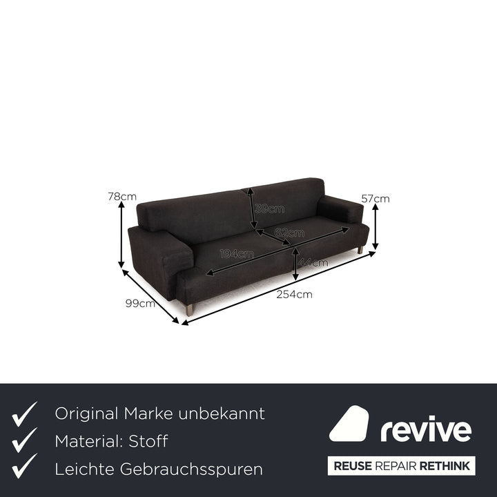 Marke Unbekannt Stoff Sofa Grau Anthrazit Viersitzer Couch