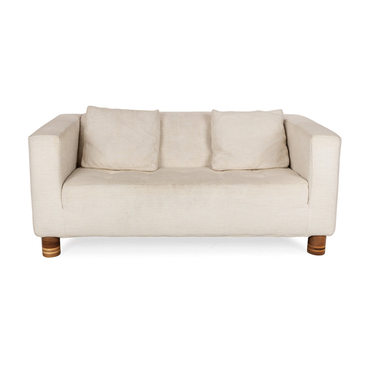 Marktex Fabric Two-Seater Cream Sofa Couch