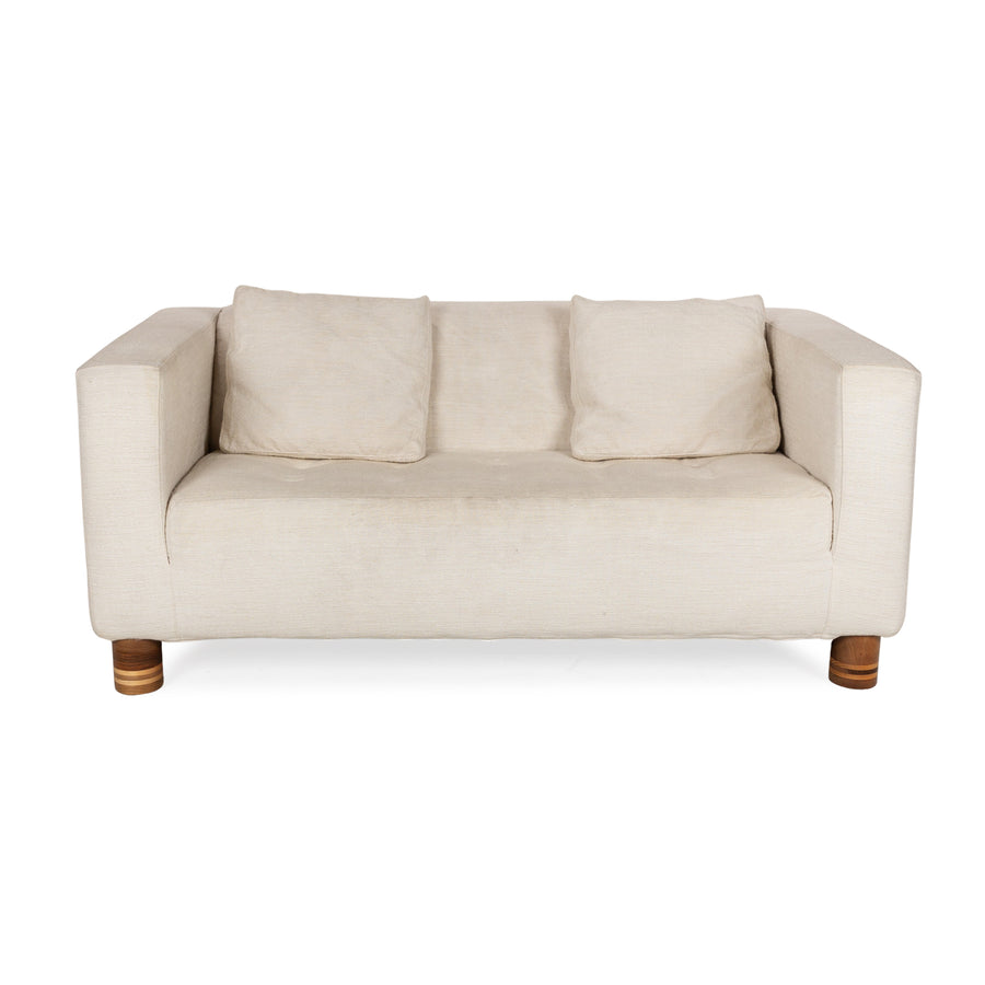 Marktex Stoff Zweisitzer Creme Sofa Couch