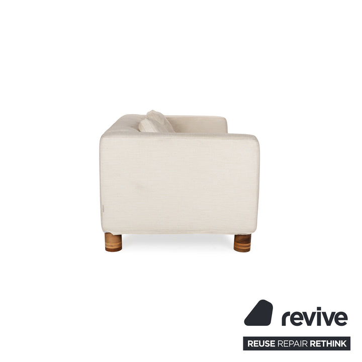 Marktex Fabric Two-Seater Cream Sofa Couch