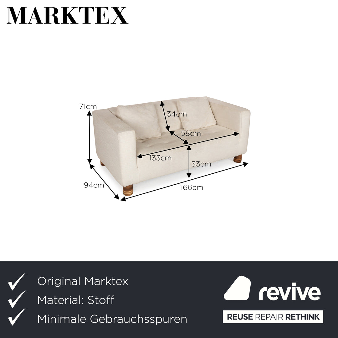 Marktex Fabric Two-Seater Cream Sofa Couch