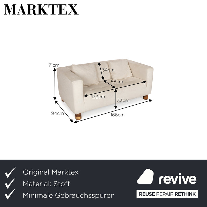 Marktex Fabric Two-Seater Cream Sofa Couch