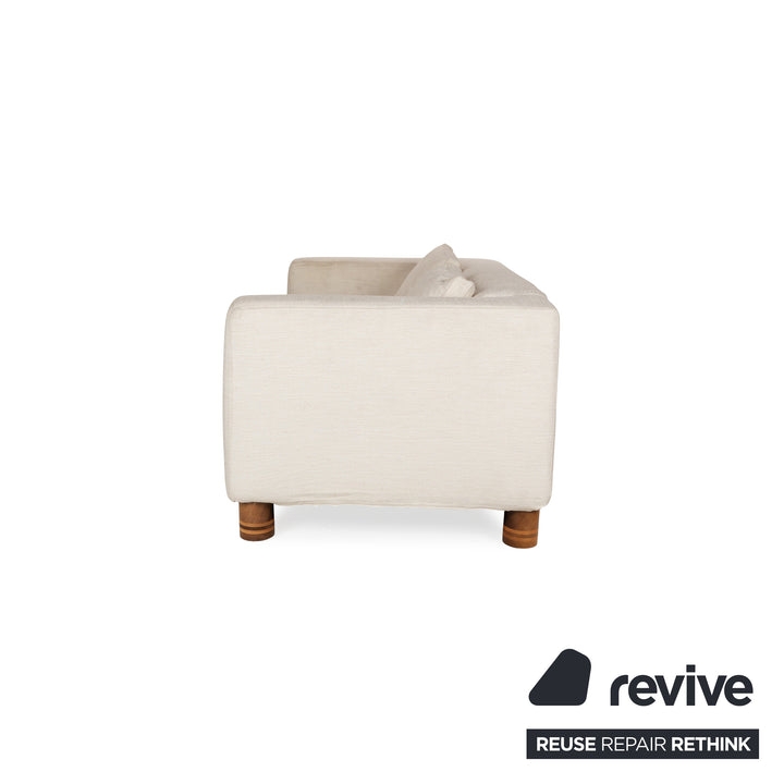 Marktex Fabric Two-Seater Cream Sofa Couch