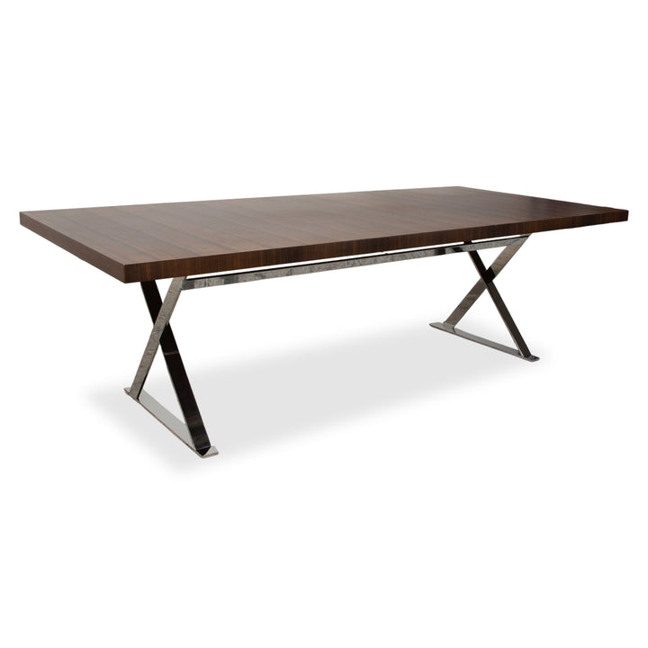 Maxalto Max Wood Dining Table Brown Chrome Dining Room 240 x 110 cm