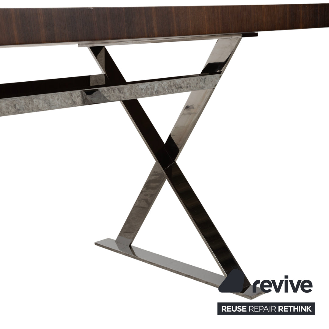 Maxalto Max Wood Dining Table Brown Chrome Dining Room 240 x 110 cm