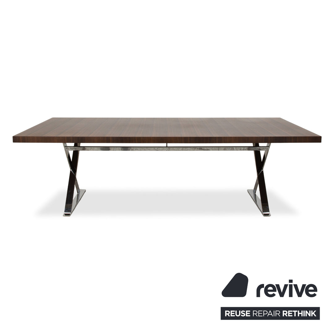 Maxalto Max Holz Esstisch Braun Chrom Esszimmer 240 x 110 cm