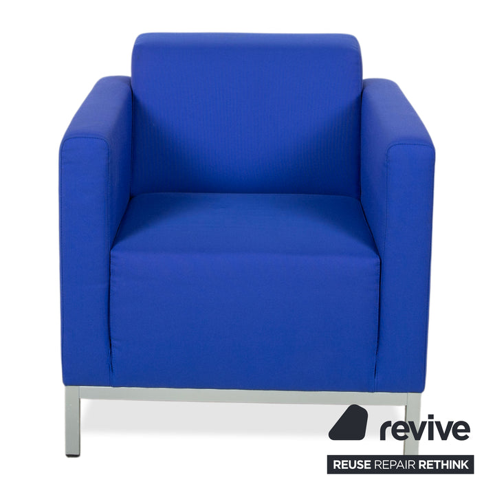 MDF Italia Stoff Sessel Blau