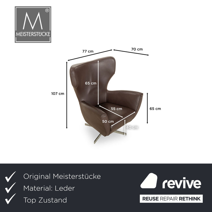Meisterstücke Leder Sessel Braun manuelle Funktion