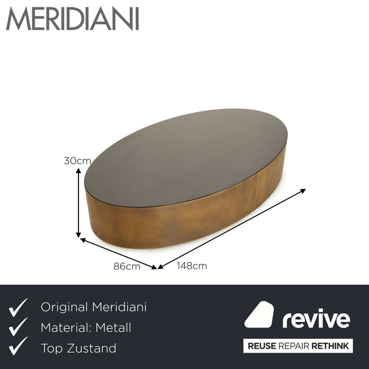 Meridiani Belt Table Basse Métal Noir Bronze