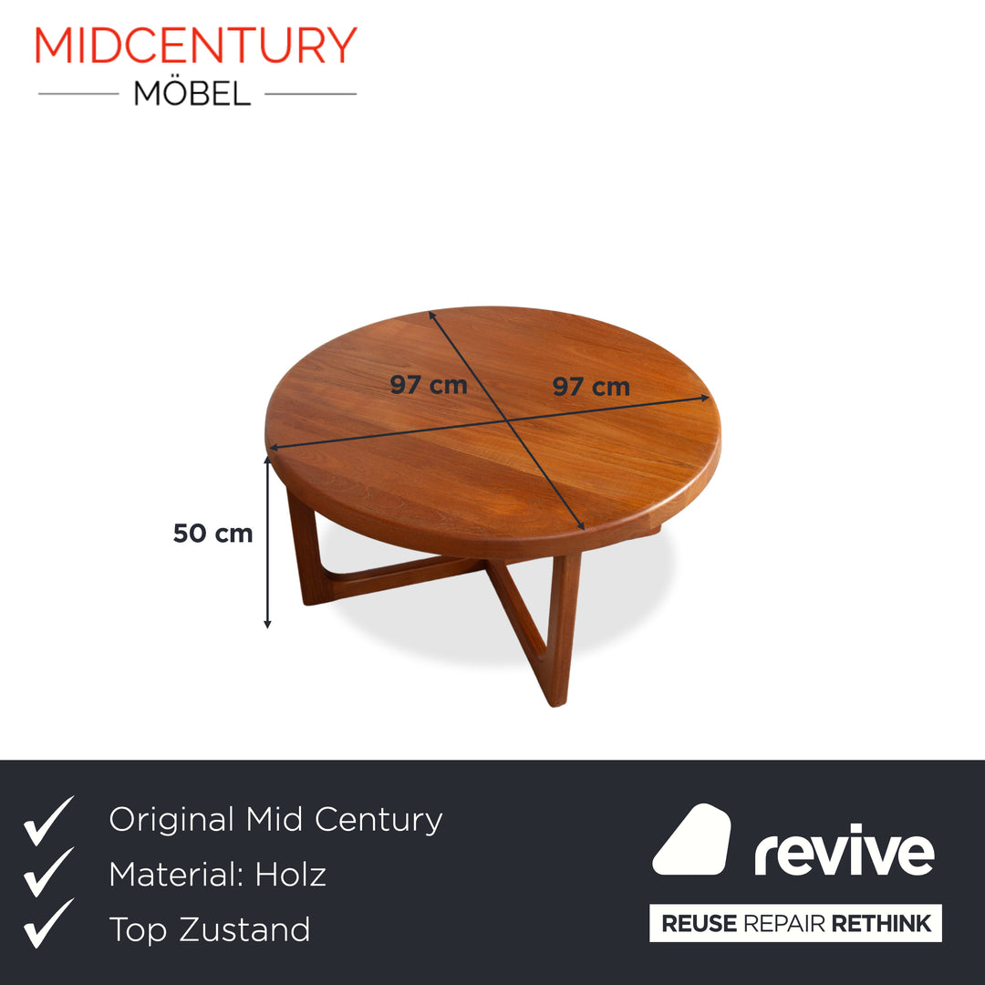 Mid Century Holz Couchtisch Braun 97 x 97 cm