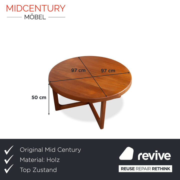Table basse en bois Mid-Century marron 97 x 97 cm