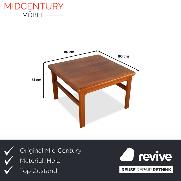 Mid-century wooden coffee table, brown vintage teak