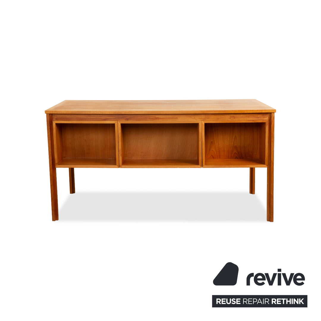 Mid Century Holz Schreibtisch Braun Vintage Ulme Rüster Schubladen Homeoffice Büro 140x72x70 cm