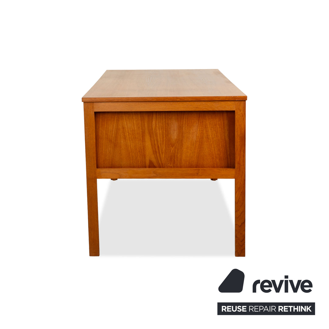 Mid Century Holz Schreibtisch Braun Vintage Ulme Rüster Schubladen Homeoffice Büro 140x72x70 cm