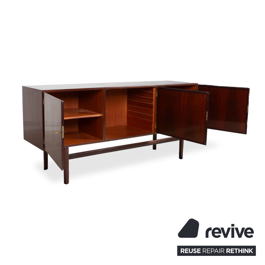 Mid Century Holz Sidebaord Braun by Ole Wanscha 180 x 49 cm