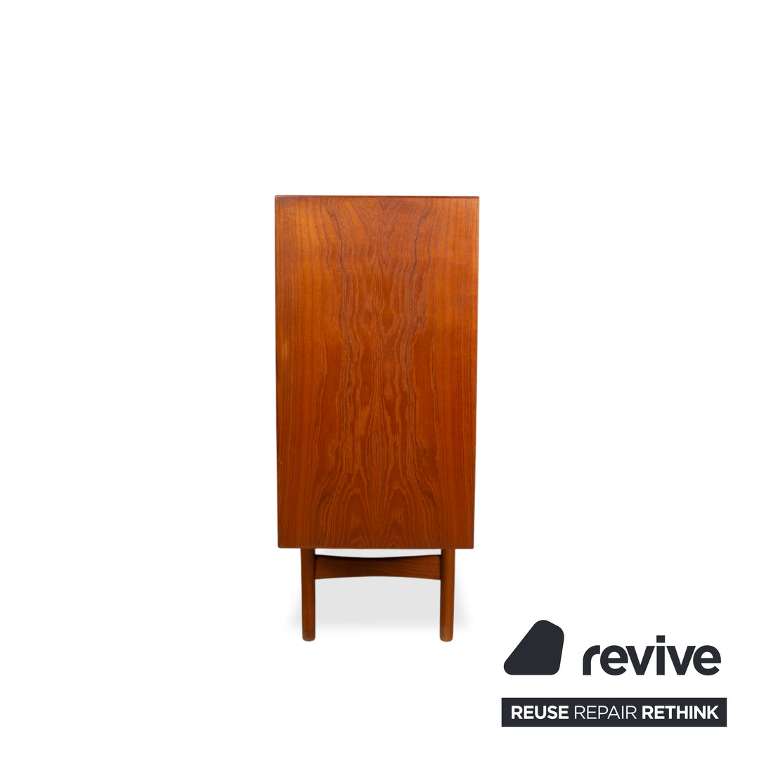 Buffet en bois brun vintage teck style années 50, Bruno Hansen, fabriqué au Danemark