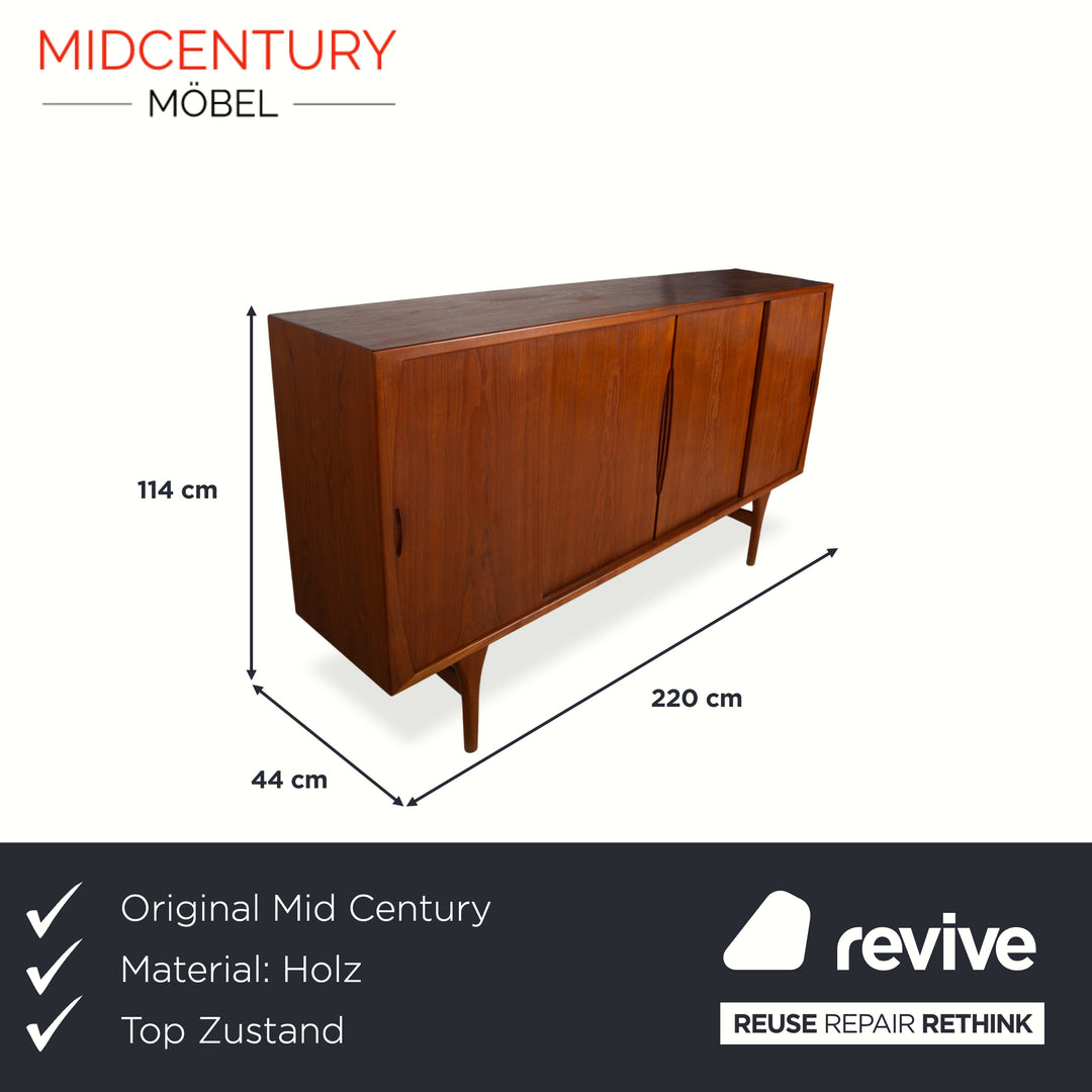 Mid Century Holz Sideboard Braun Vintage Teak Bruno Hansen Made in Denmark