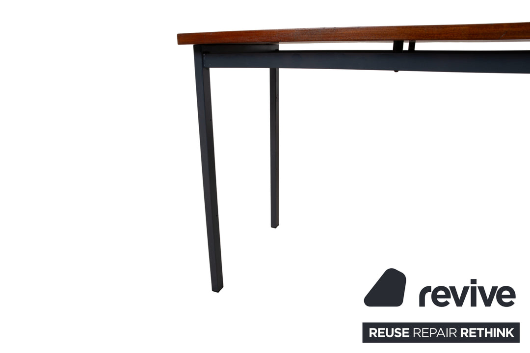 Mid Century Schreibtisch Braun Christian Holzäpfel KG Holz Teak Bauhaus Schubladen Vintage Metall Gestell