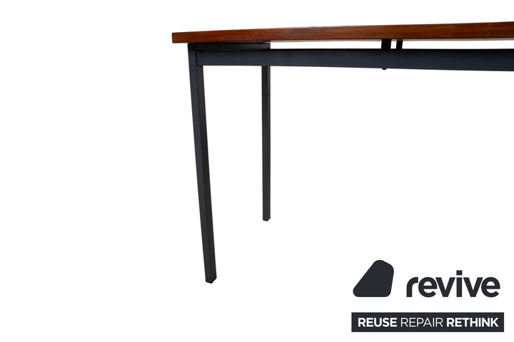 Mid Century Schreibtisch Braun Christian Holzäpfel KG Holz Teak Bauhaus Schubladen Vintage Metall Gestell