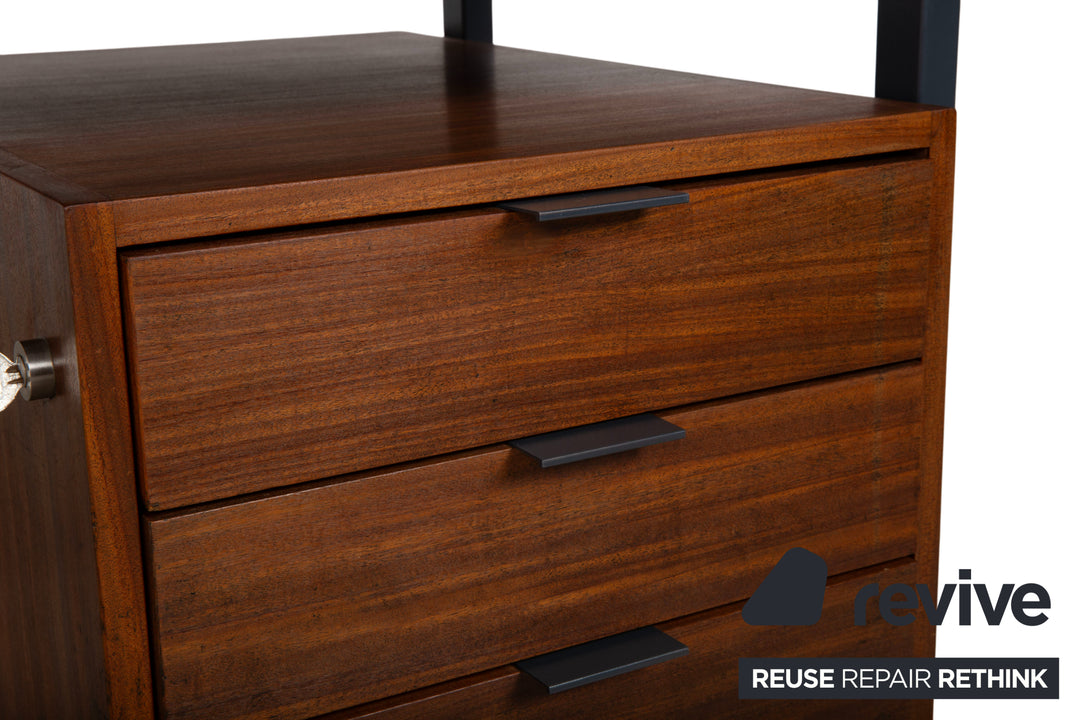 Mid Century Schreibtisch Braun Christian Holzäpfel KG Holz Teak Bauhaus Schubladen Vintage Metall Gestell