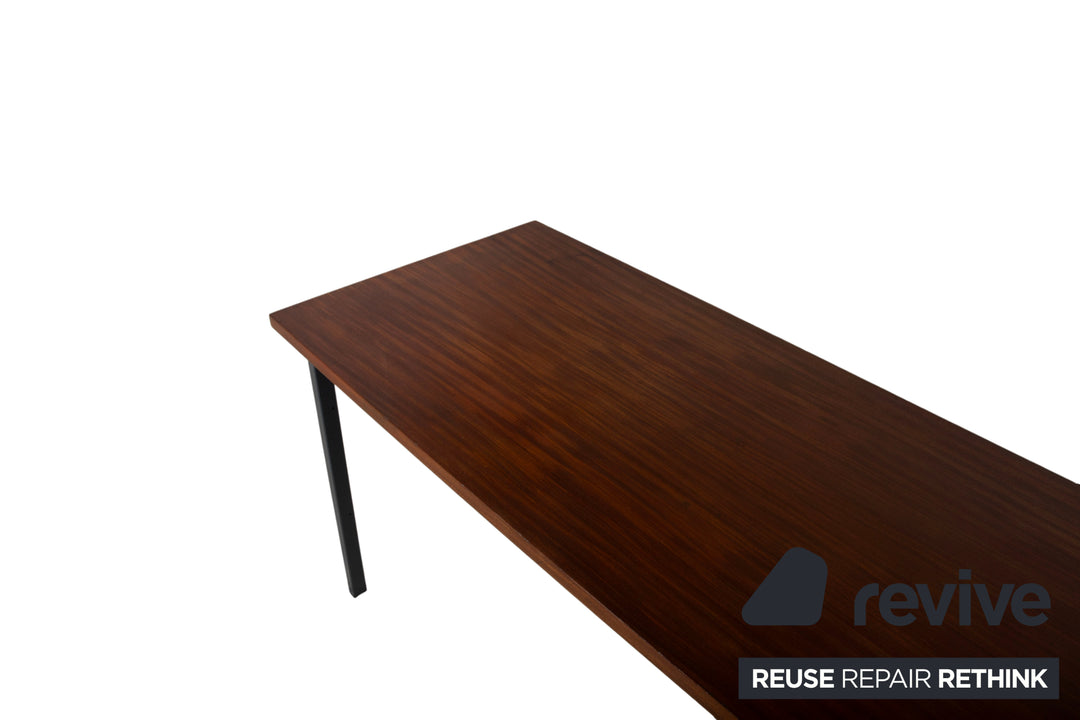 Mid Century Schreibtisch Braun Christian Holzäpfel KG Holz Teak Bauhaus Schubladen Vintage Metall Gestell