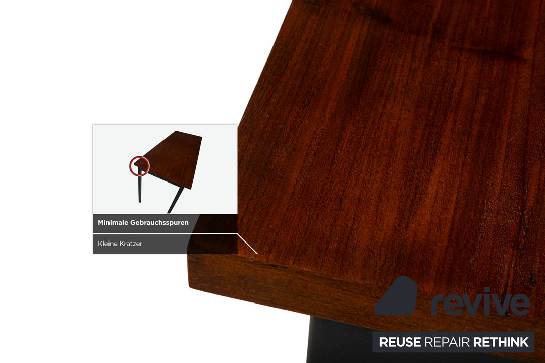 Mid Century Schreibtisch Braun Christian Holzäpfel KG Holz Teak Bauhaus Schubladen Vintage Metall Gestell