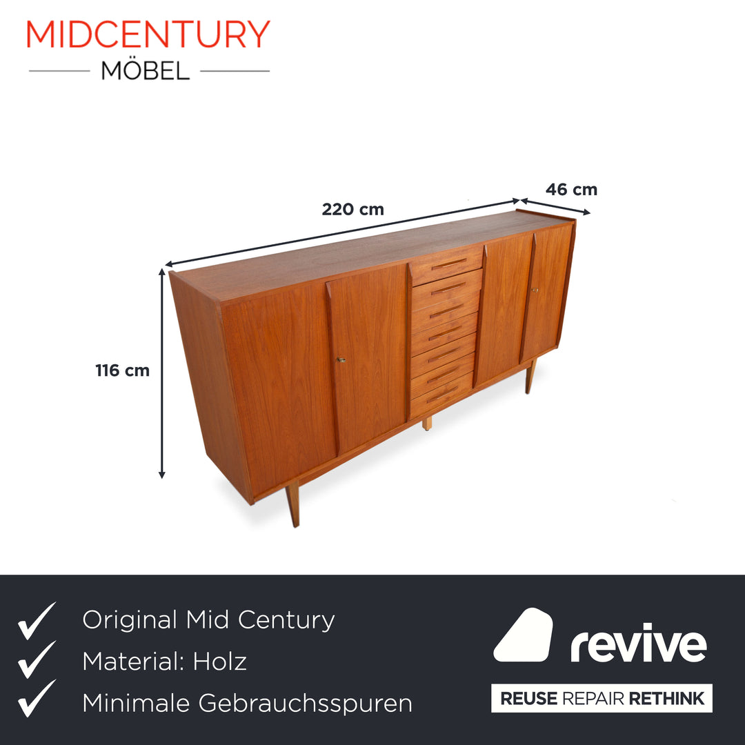 Midcentury Holz Sideboard Braun Highboard Teak VKW Möbel