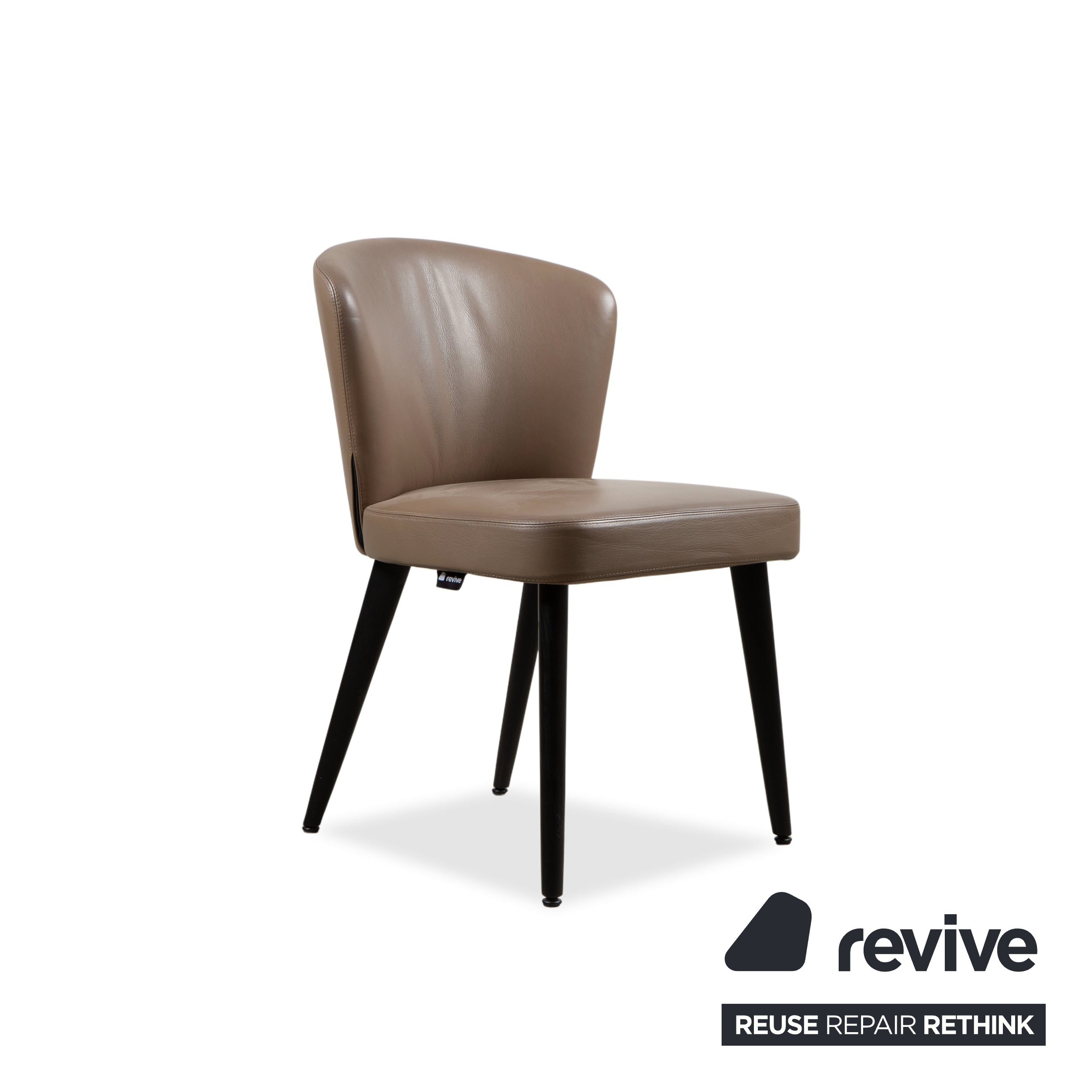 Minotti Aston Leather Chair Brown Coffee Dining Room