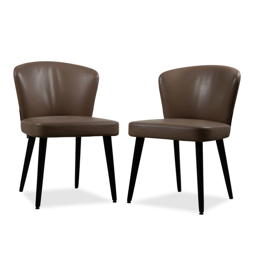 Minotti Aston Leather Chair Brown Coffee Dining Room