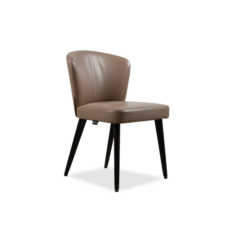 Minotti Aston Leather Chair Brown Coffee Dining Room