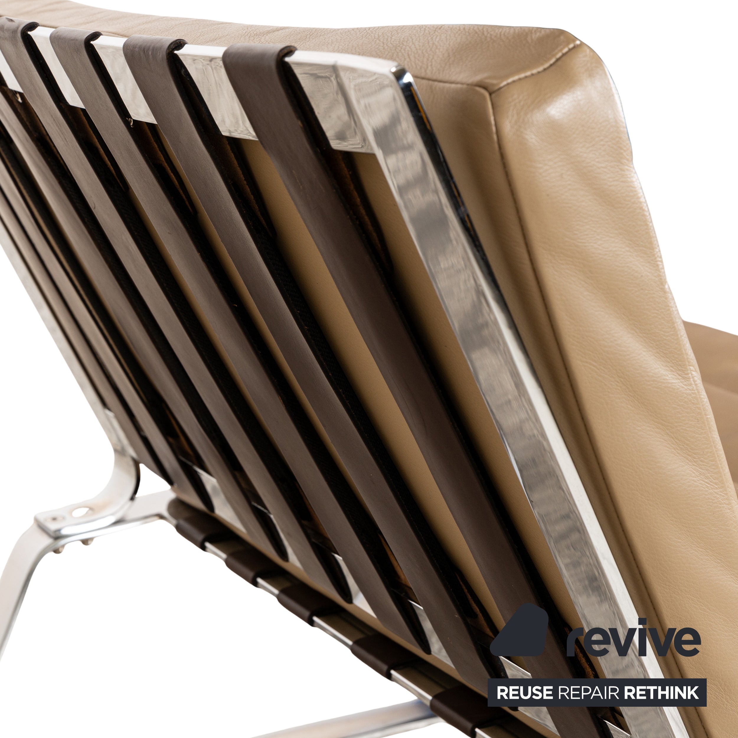 Minotti Delaunay leather armchair beige vintage