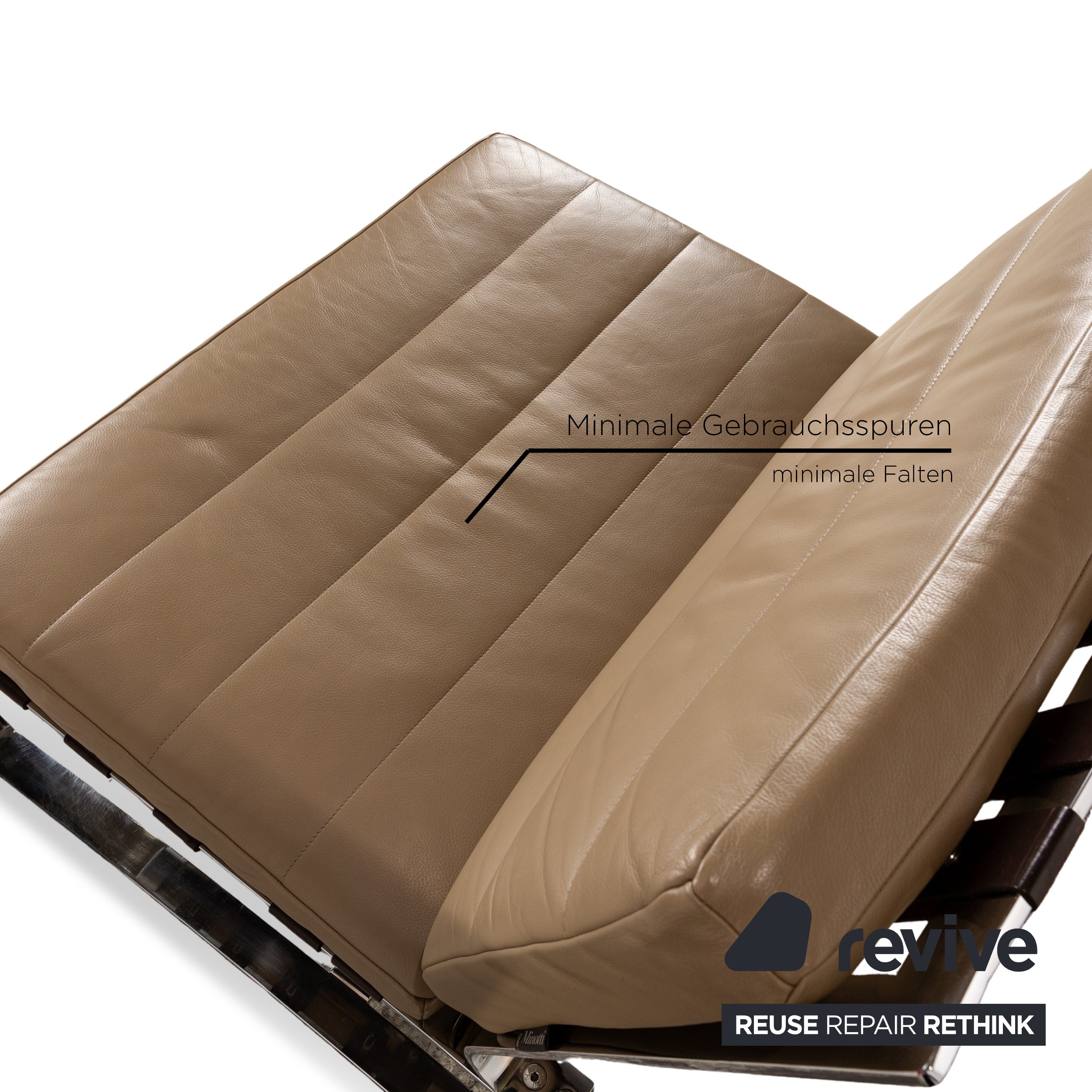 Minotti Delaunay leather armchair beige vintage