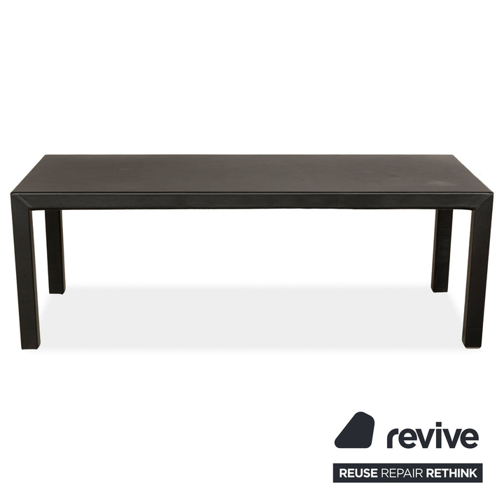 Minotti Florence Leather Coffee Table Black