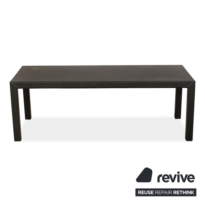 Minotti Florence Leather Coffee Table Black