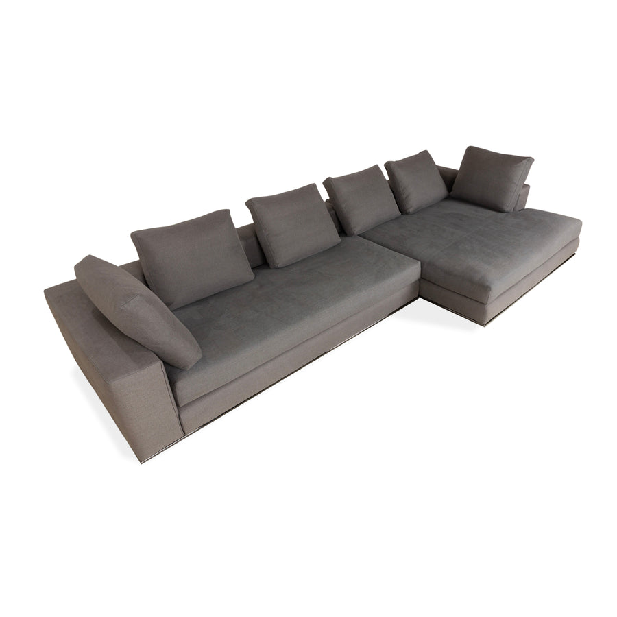 Minotti Hamilton Fabric Corner Sofa Grey Sofa Couch