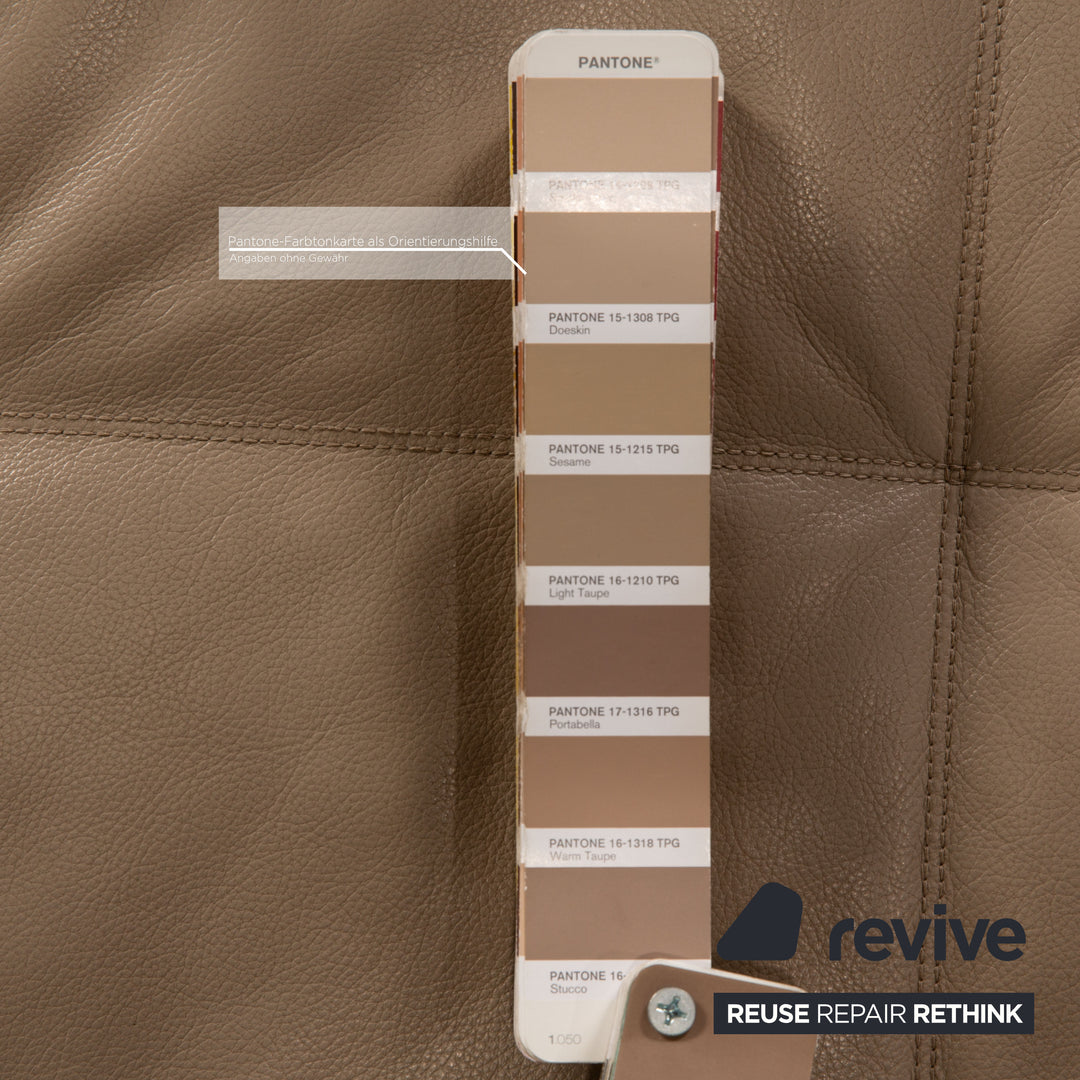 Minotti Lawrence Clan Leder Sofa Beige Ecksofa Couch