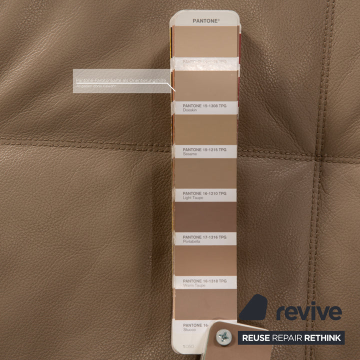 Minotti Lawrence Clan Leder Sofa Beige Ecksofa Couch