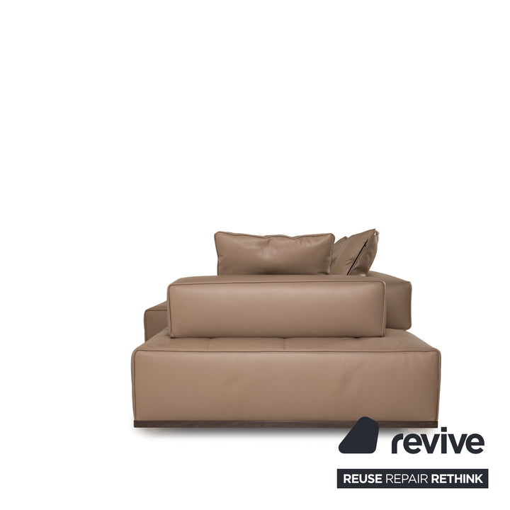 Minotti Lawrence Clan Leather Sofa Beige Corner Sofa Couch