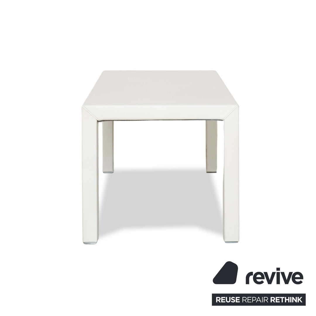 Minotti Leather Coffee Table Side Table White