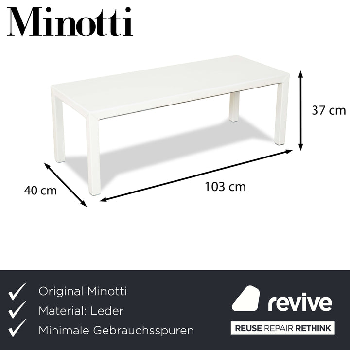 Minotti Leather Coffee Table Side Table White