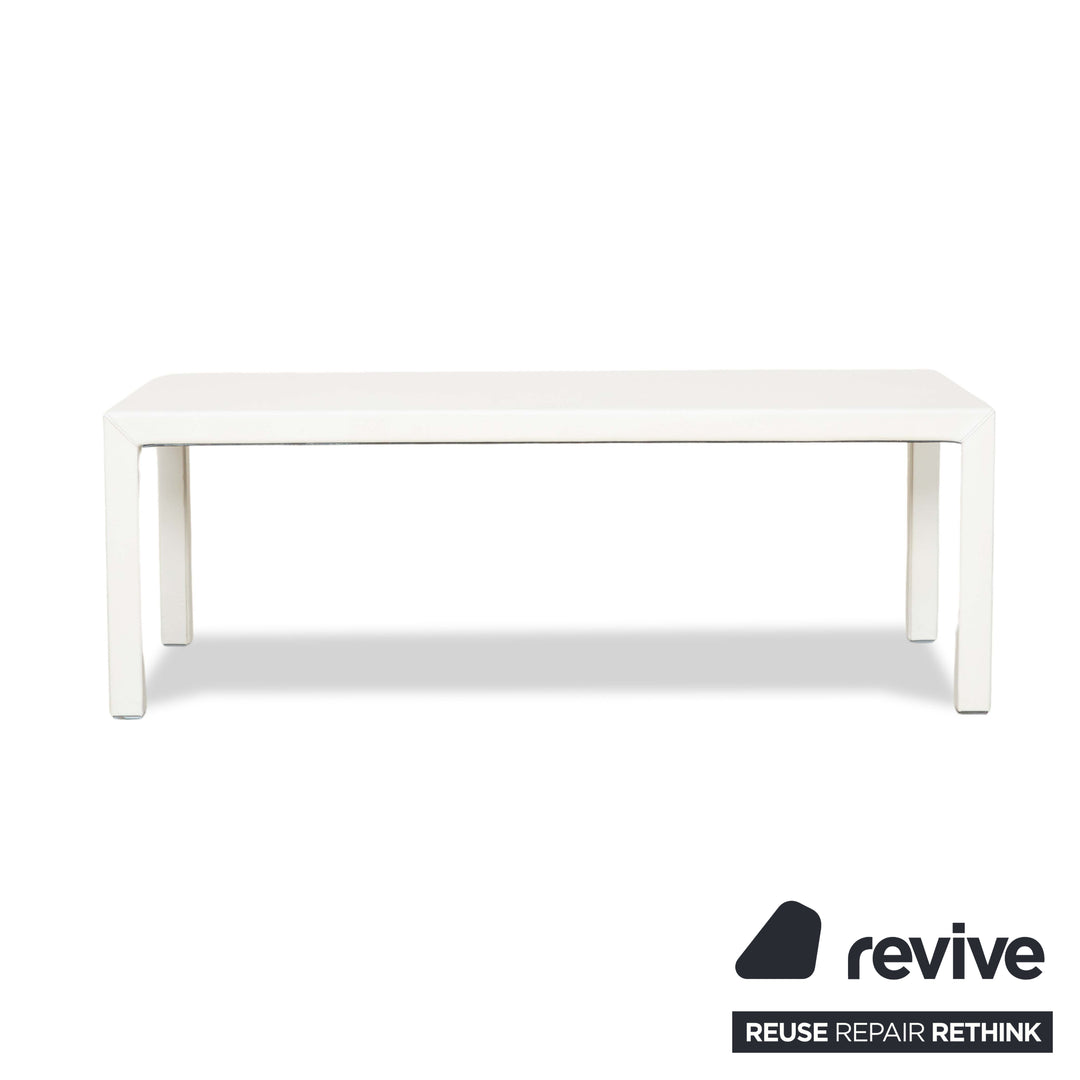 Minotti Leather Coffee Table Side Table White