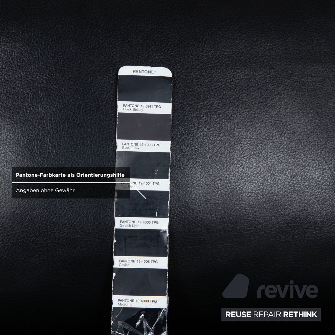 Minotti Leder Dreisitzer Schwarz Sofa Couch