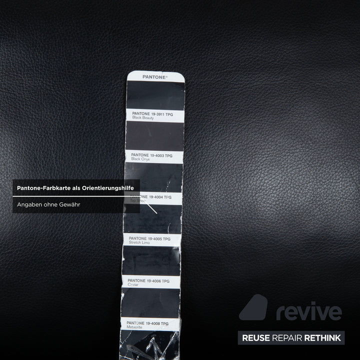 Minotti Leder Dreisitzer Schwarz Sofa Couch