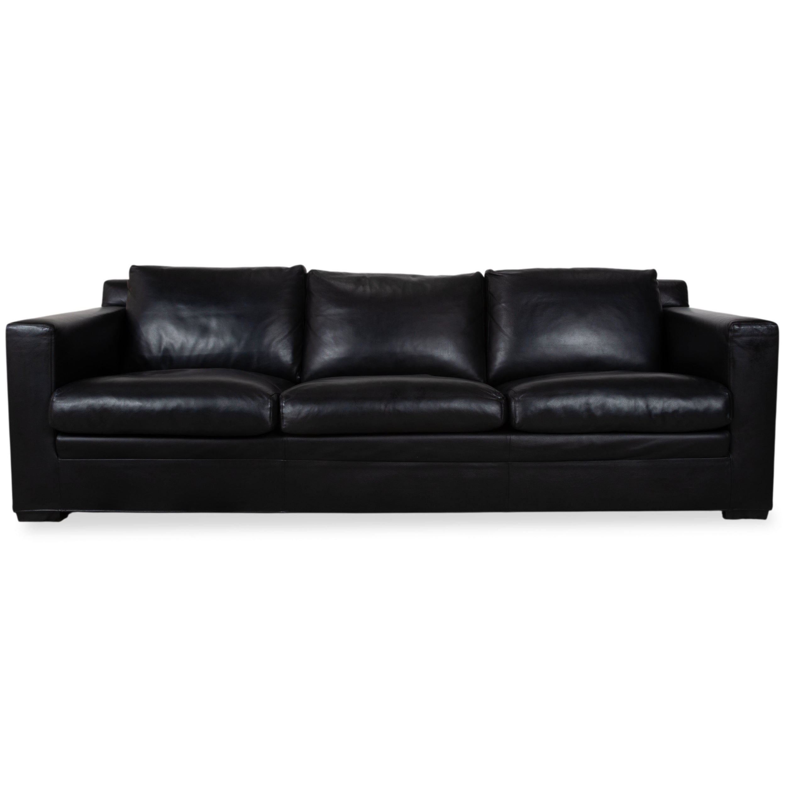 Minotti Leder Dreisitzer Schwarz Sofa Couch