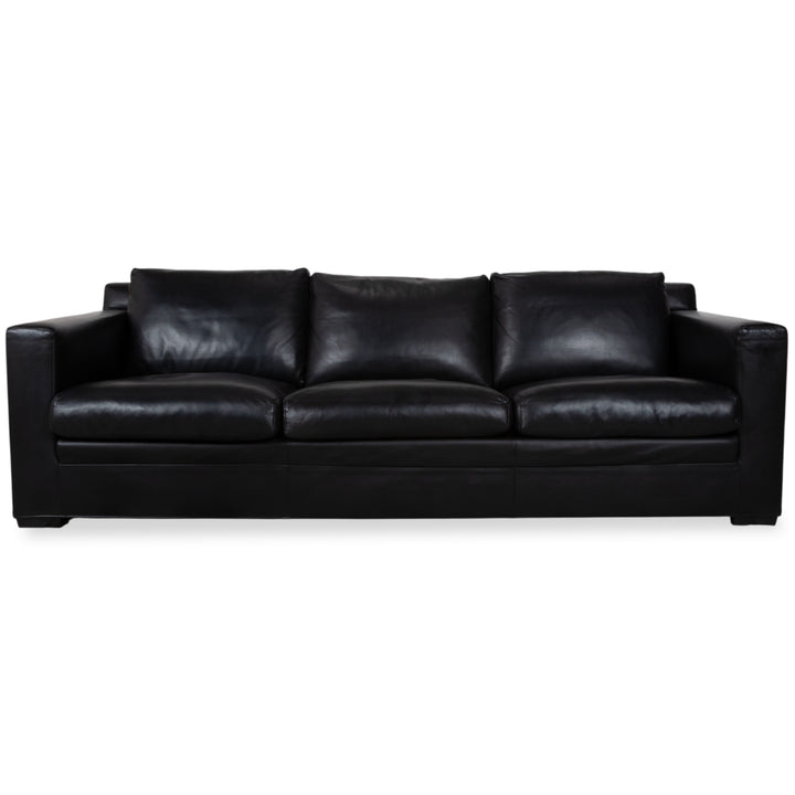 Minotti Leder Dreisitzer Schwarz Sofa Couch