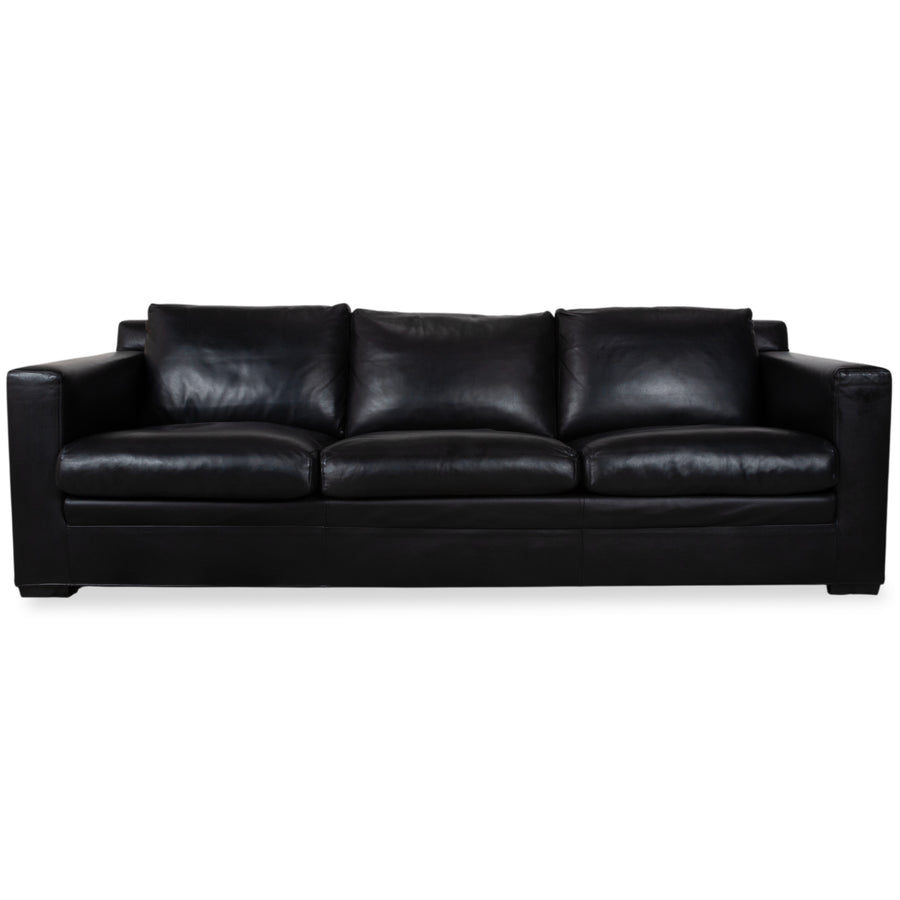 Minotti Leder Dreisitzer Schwarz Sofa Couch