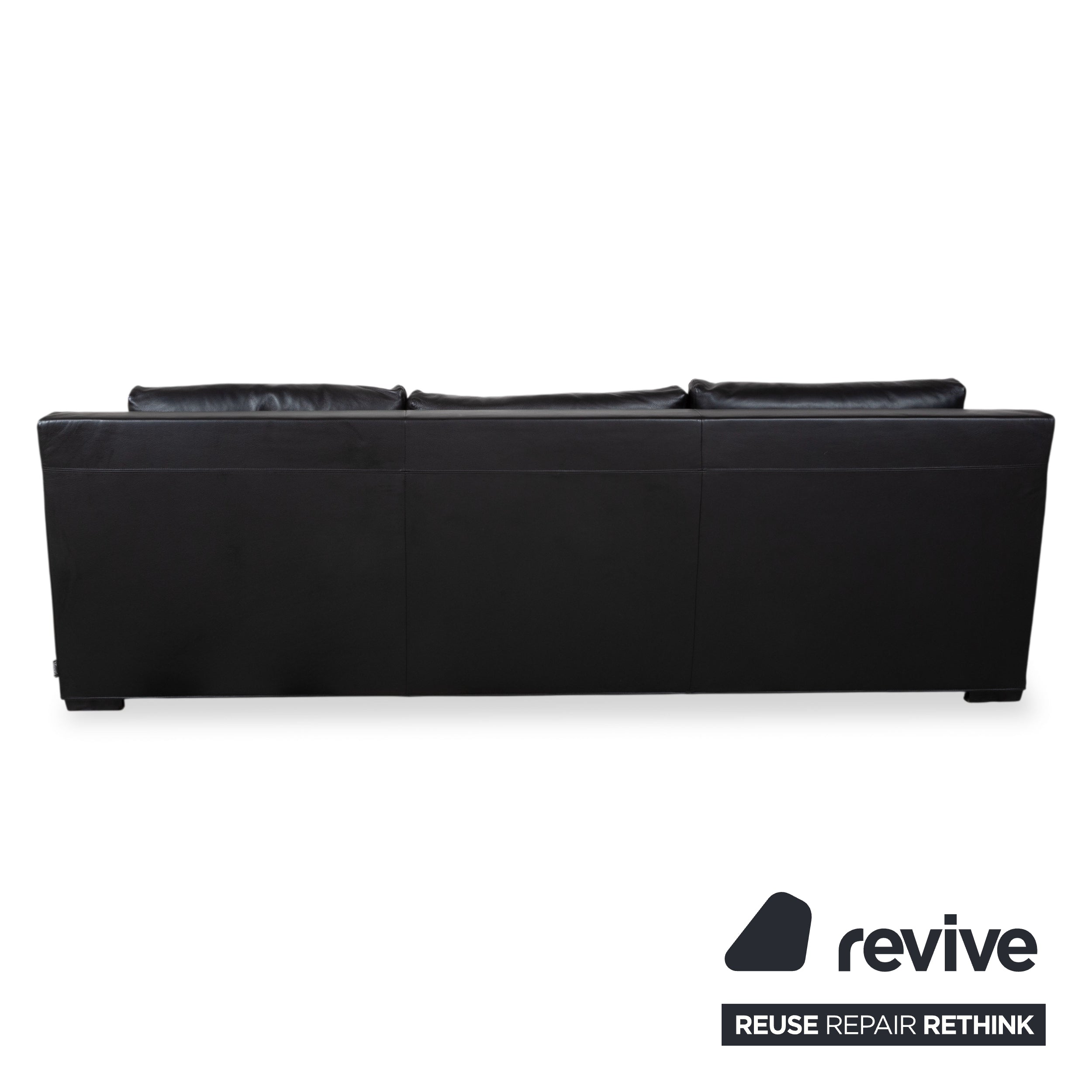 Minotti Leder Dreisitzer Schwarz Sofa Couch