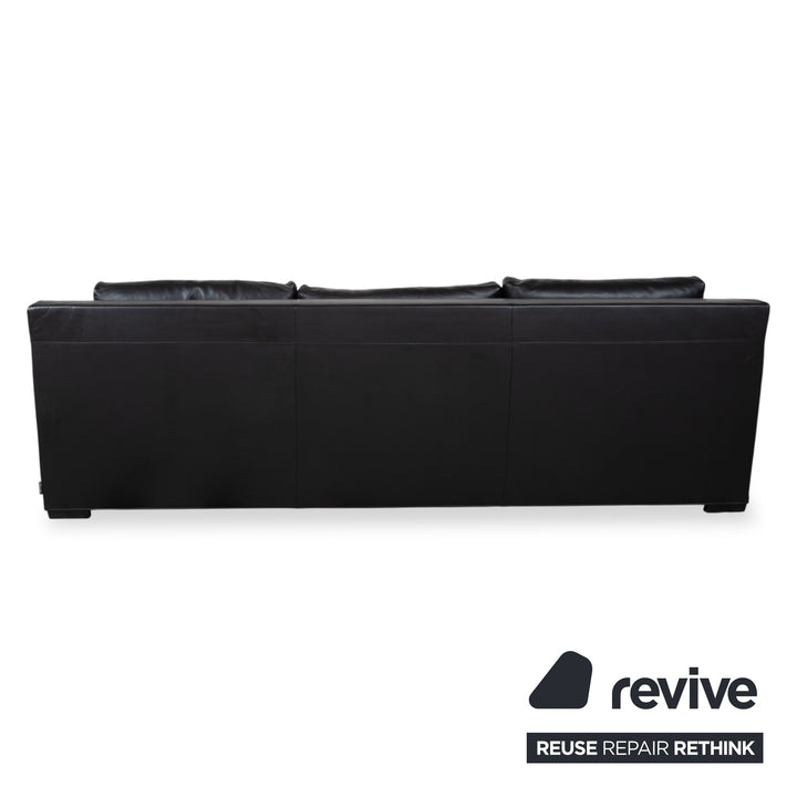 Minotti Leder Dreisitzer Schwarz Sofa Couch