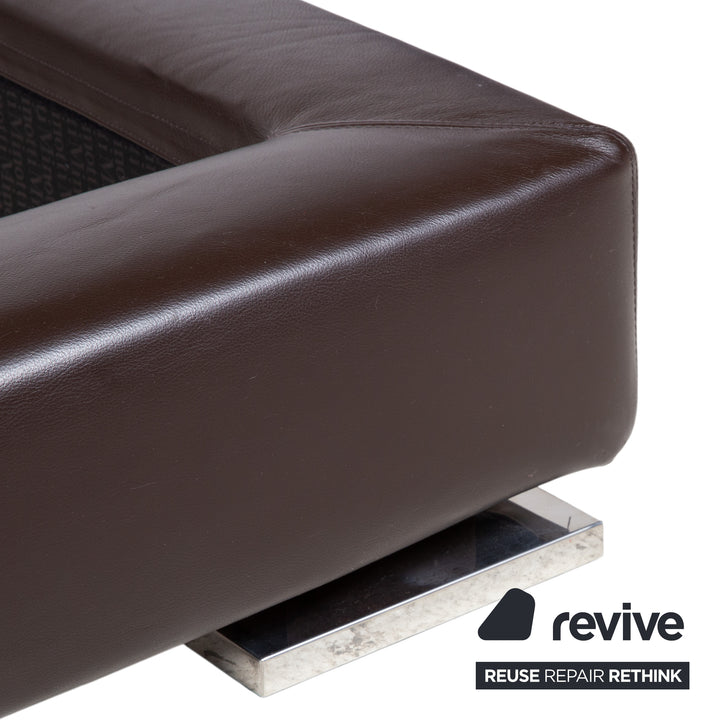 Minotti Moore Lit Cuir Marron Chambre